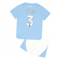 Fotballdrakt Barn Manchester City Ruben Dias #3 Hjemmedraktsett 2023-24 Kortermet (+ Korte bukser)